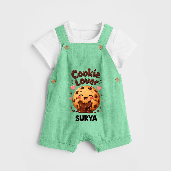 Cookie Lover Cute Foodie Dungaree - GREEN - 0 - 5 Months Old (Chest 18")