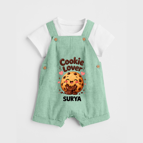 Cookie Lover Cute Foodie Dungaree - MINT GREEN - 0 - 5 Months Old (Chest 18")