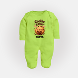 Cookie Lover Cute Foodie Full body suit - LIME GREEN - New Born (Chest 7.5")