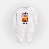 Cookie Lover Cute Foodie Full body suit - WHITE - New Born (Chest 7.5")