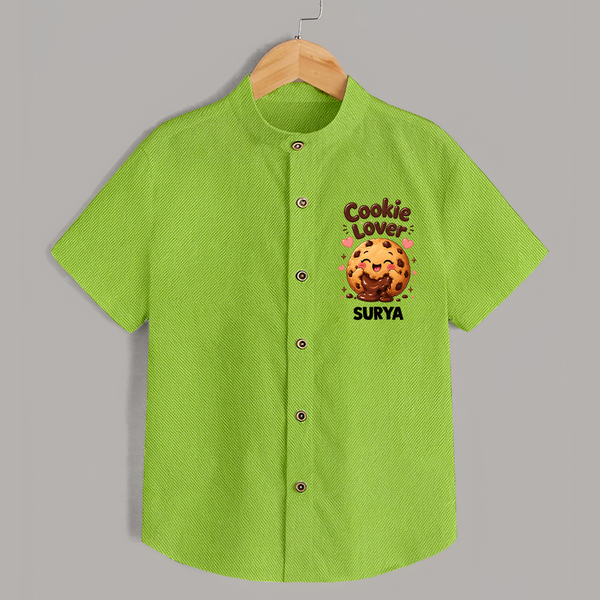 Cookie Lover Cute Foodie Shirt - LIME GREEN - 0 - 6 Months Old (Chest 23")