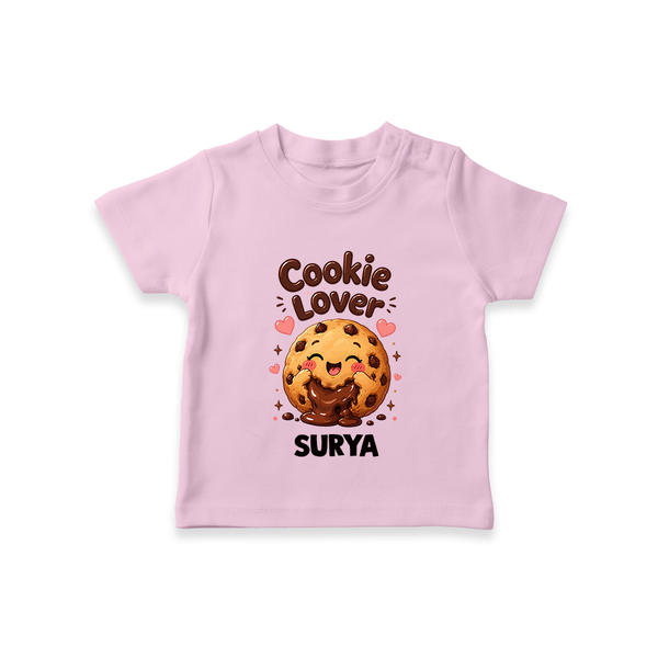 Cookie Lover Cute Foodie Tshirt - BABY PINK - 0-5 Months Old (Chest 17")