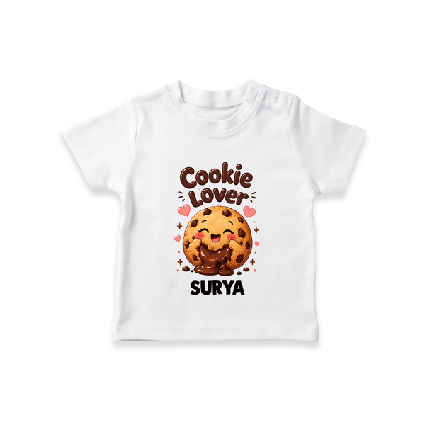 Cookie Lover Cute Foodie Tshirt - WHITE - 0-5 Months Old (Chest 17")