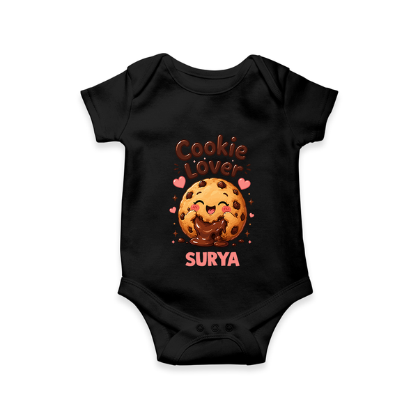 Cookie Lover Cute Foodie Romper - BLACK - New Born (Chest 14")