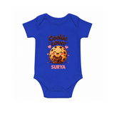 Cookie Lover Cute Foodie Romper - COBALT BLUE - New Born (Chest 14")