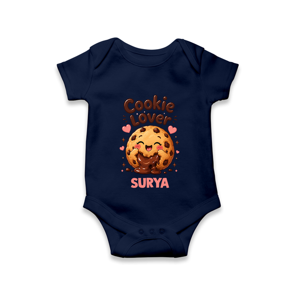 Cookie Lover Cute Foodie Romper - NAVY BLUE - New Born (Chest 14")