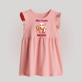Mini Foodie Cat Lover Baby Frock - BABY PINK - 0 - 3 Months Old (Chest 17")