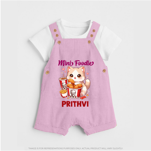 Mini Foodie Cat Lover Dungaree - BABY PINK - 0 - 5 Months Old (Chest 18")