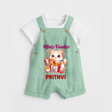 Mini Foodie Cat Lover Dungaree - MINT GREEN - 0 - 5 Months Old (Chest 18")