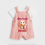 Mini Foodie Cat Lover Dungaree - PEACH - 0 - 5 Months Old (Chest 18")