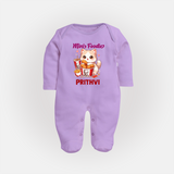 Mini Foodie Cat Lover Full body suit - LILAC - New Born (Chest 7.5")