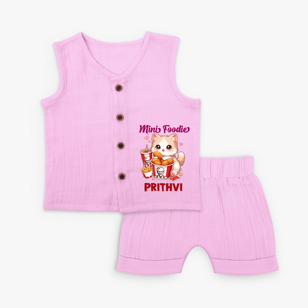 Mini Foodie Cat Lover Jabla Set - BABY PINK - 0 - 3 Months Old (Chest 9.8")