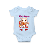 Mini Foodie Cat Lover Romper - BABY BLUE - New Born (Chest 14")