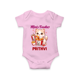 Mini Foodie Cat Lover Romper - BABY PINK - New Born (Chest 14")