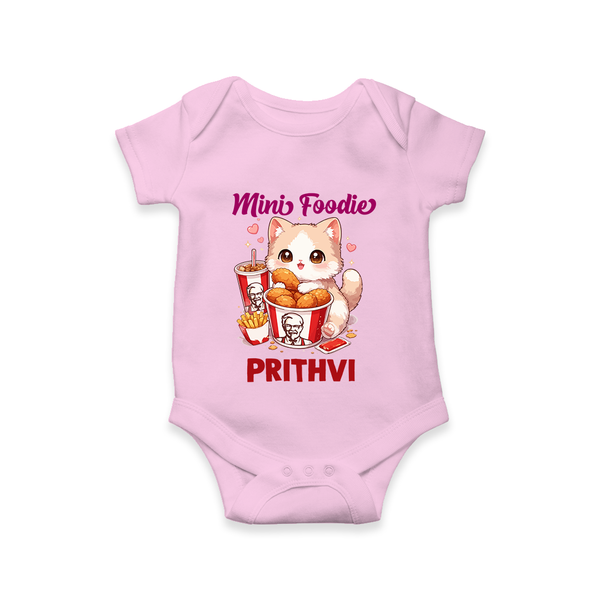 Mini Foodie Cat Lover Romper - BABY PINK - New Born (Chest 14")
