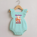 Mini Foodie Cat Lover Romper Frock - MINT GREEN - 0 - 3 Months Old (Chest 19")