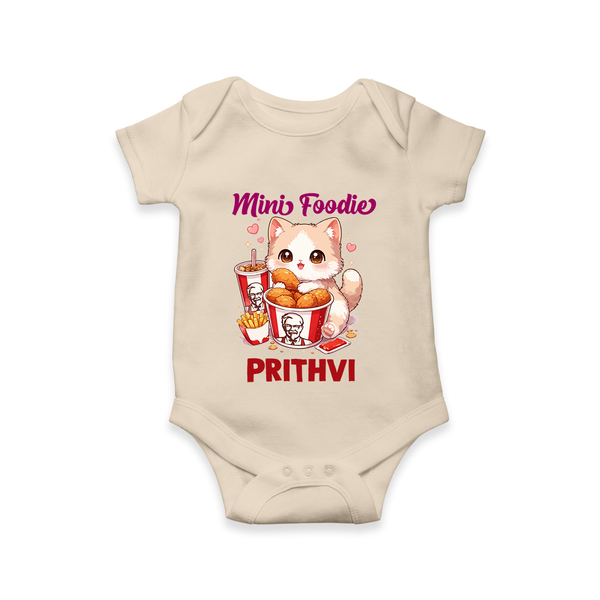 Mini Foodie Cat Lover Romper - IVORY - New Born (Chest 14")