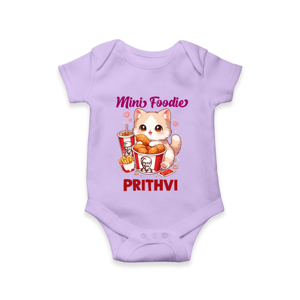 Mini Foodie Cat Lover Romper - LILAC - New Born (Chest 14")