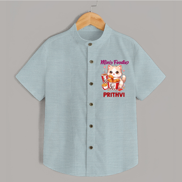 Mini Foodie Cat Lover Shirt - ARCTIC BLUE - 0 - 6 Months Old (Chest 23")