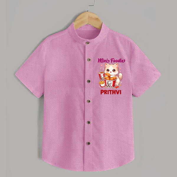 Mini Foodie Cat Lover Shirt - BABY PINK - 0 - 6 Months Old (Chest 23")