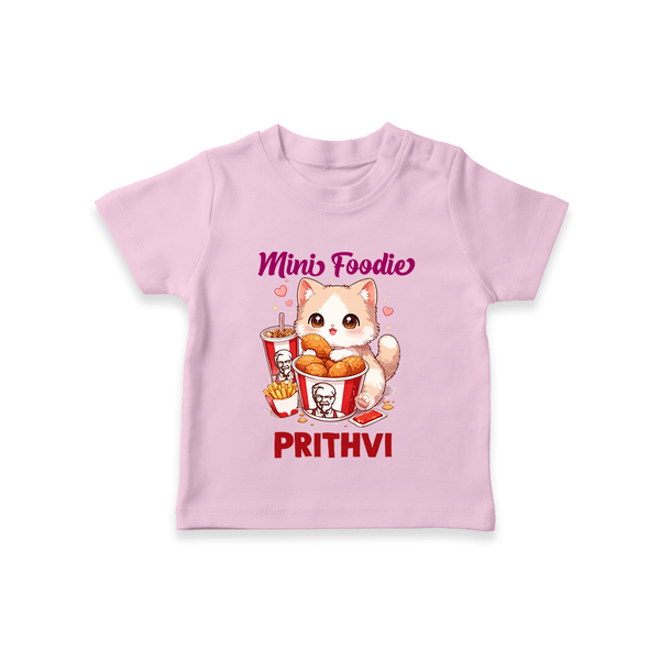 Mini Foodie Cat Lover Tshirt - BABY PINK - 0-5 Months Old (Chest 17")
