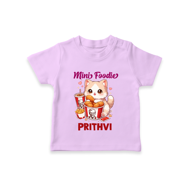 Mini Foodie Cat Lover Tshirt - LILAC - 0-5 Months Old (Chest 17")