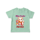Mini Foodie Cat Lover Tshirt - MINT GREEN - 0-5 Months Old (Chest 17")