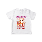 Mini Foodie Cat Lover Tshirt - WHITE - 0-5 Months Old (Chest 17")