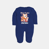 Mini Foodie Cat Lover Full body suit - NAVY BLUE - New Born (Chest 7.5")