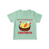 Born To Eat Biryani Tshirt - MINT GREEN - 0-5 Months Old (Chest 17")
