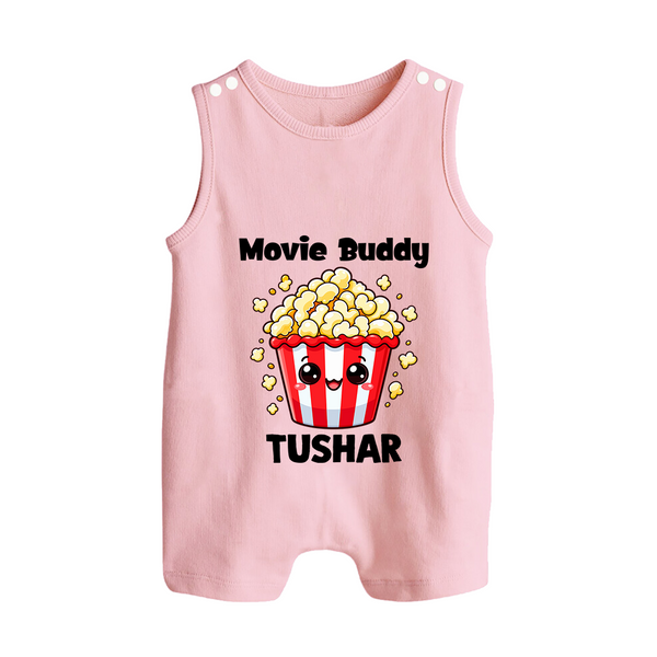 Movie Buddy Popcorn Button Romper - BABY PINK - New Born (Chest 18")