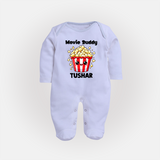 Movie Buddy Popcorn Full body suit - BABY BLUE - New Born (Chest 7.5")