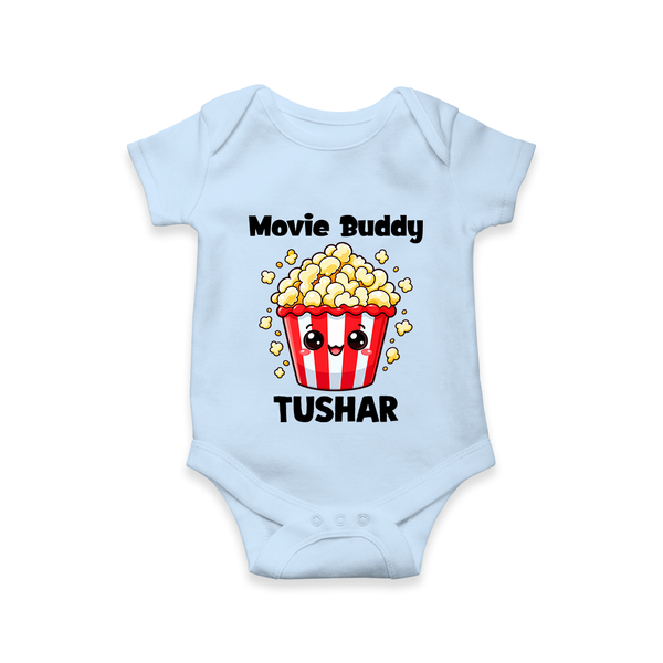 Movie Buddy Popcorn Romper - BABY BLUE - New Born (Chest 14")