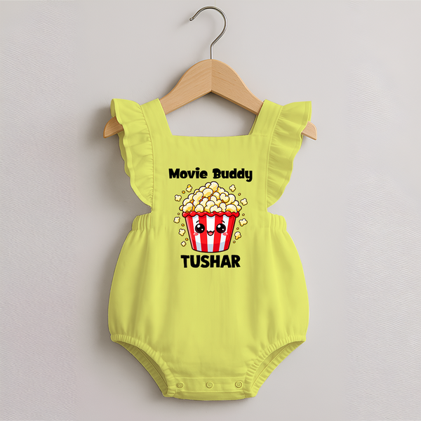 Movie Buddy Popcorn Romper Frock - PASTEL YELLOW - 0 - 3 Months Old (Chest 19")