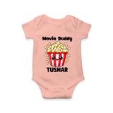 Movie Buddy Popcorn Romper - PEACH - New Born (Chest 14")