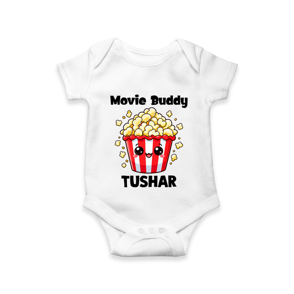 Movie Buddy Popcorn Romper - WHITE - New Born (Chest 14")