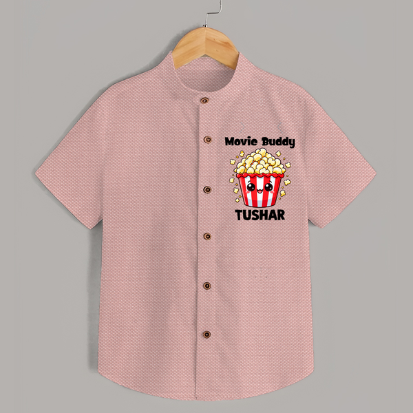 Movie Buddy Popcorn Shirt - PEACH - 0 - 6 Months Old (Chest 23")