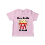 Movie Buddy Popcorn Tshirt - BABY PINK - 0-5 Months Old (Chest 17")