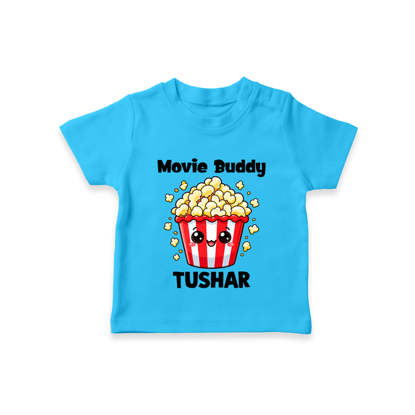 Movie Buddy Popcorn Tshirt - SKY BLUE - 0-5 Months Old (Chest 17")