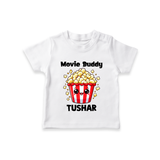 Movie Buddy Popcorn Tshirt - WHITE - 0-5 Months Old (Chest 17")