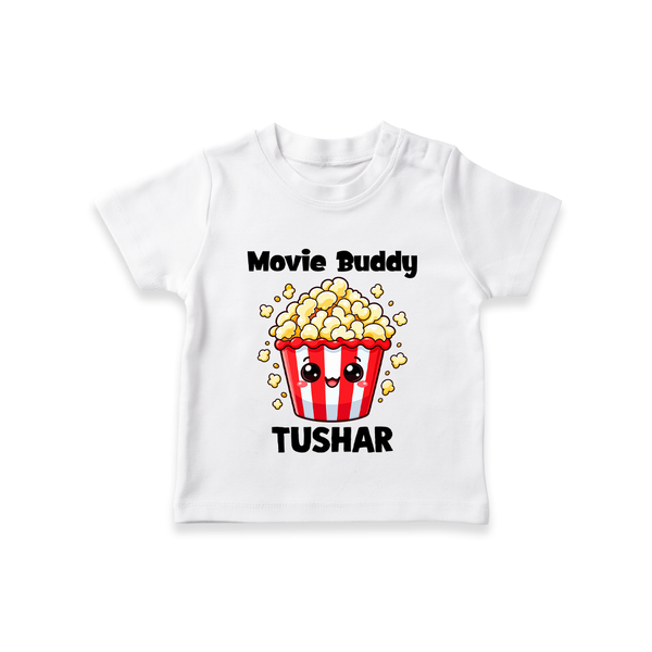 Movie Buddy Popcorn Tshirt - WHITE - 0-5 Months Old (Chest 17")