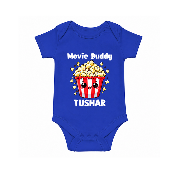 Movie Buddy Popcorn Romper - COBALT BLUE - New Born (Chest 14")