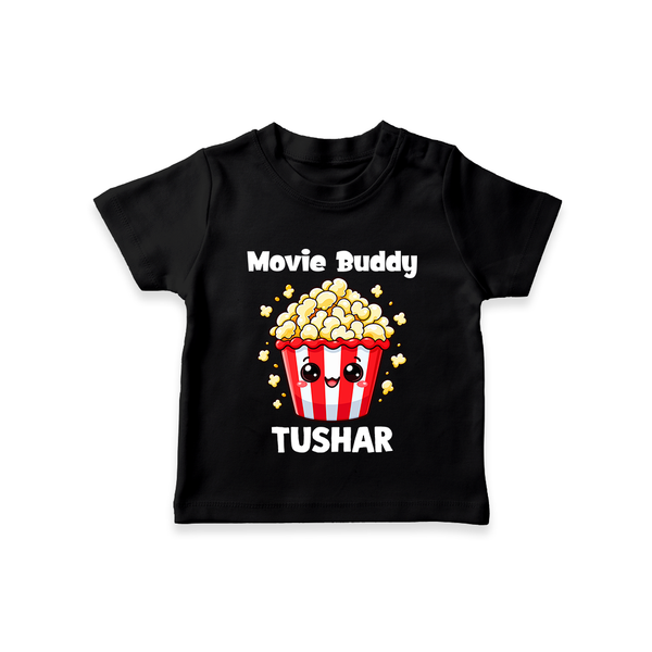Movie Buddy Popcorn Tshirt - BLACK - 0-5 Months Old (Chest 17")