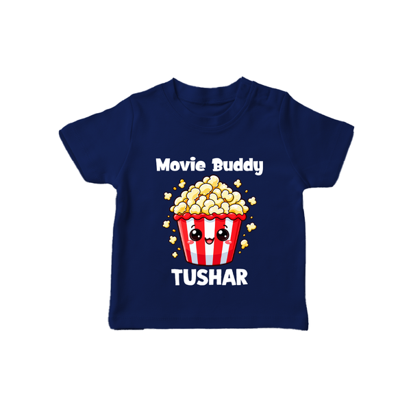 Movie Buddy Popcorn Tshirt - NAVY BLUE - 0-5 Months Old (Chest 17")