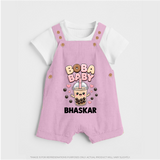 Boba Baby Drink Lover Dungaree - BABY PINK - 0 - 5 Months Old (Chest 18")