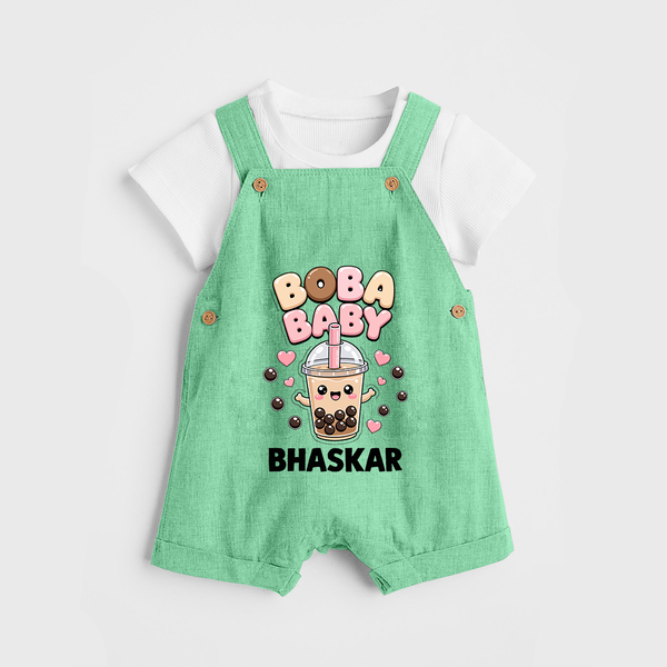 Boba Baby Drink Lover Dungaree - GREEN - 0 - 5 Months Old (Chest 18")