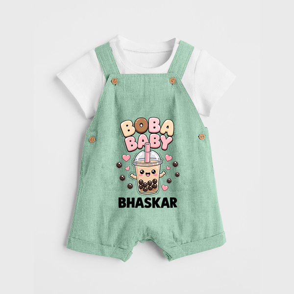 Boba Baby Drink Lover Dungaree - MINT GREEN - 0 - 5 Months Old (Chest 18")