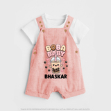 Boba Baby Drink Lover Dungaree - PEACH - 0 - 5 Months Old (Chest 18")