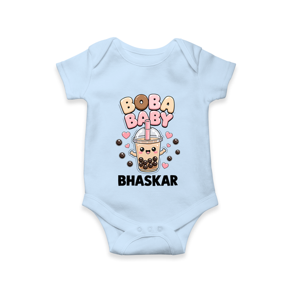 Boba Baby Drink Lover Romper - BABY BLUE - New Born (Chest 14")