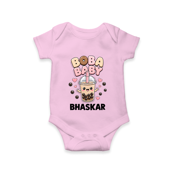 Boba Baby Drink Lover Romper - BABY PINK - New Born (Chest 14")